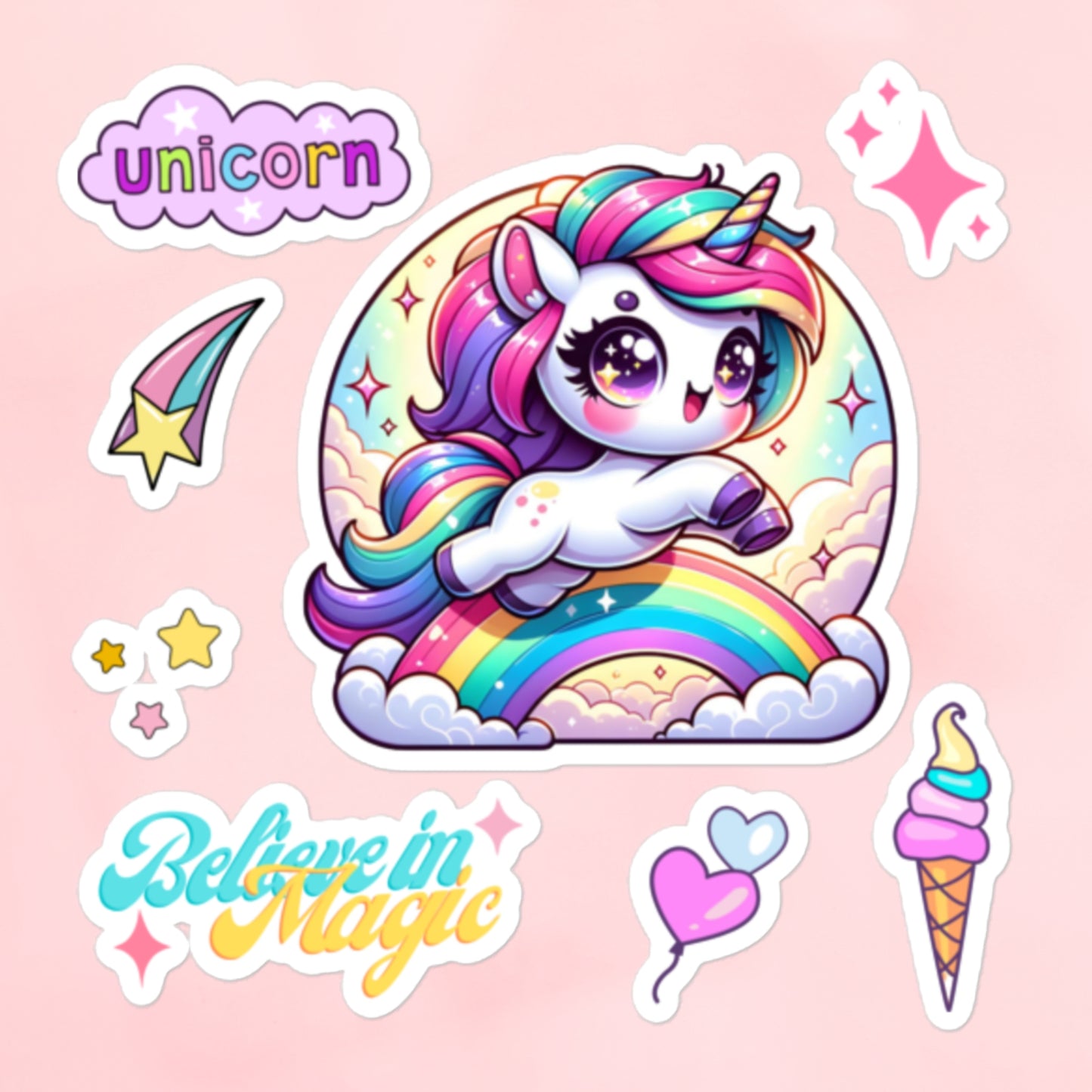 Believe in Magic Unicorn Sticker Sheet