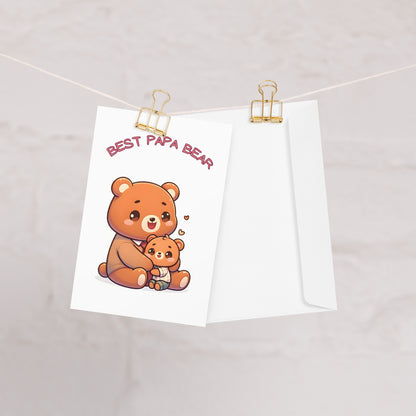 Best Papa Bear Folded Father's Card