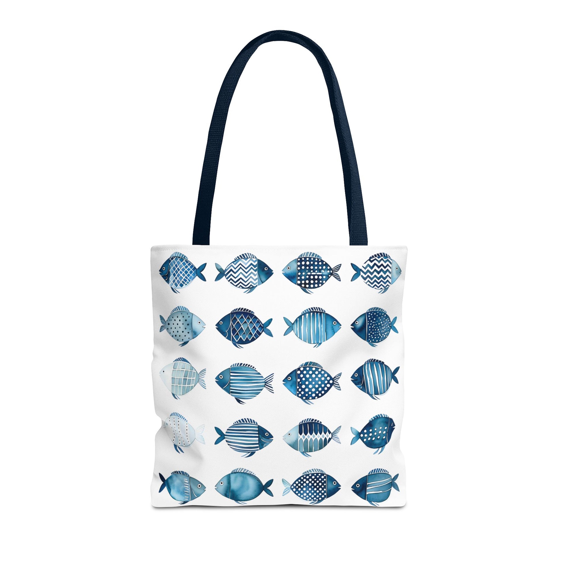 Blue School of Fish Nautical Tote Bag medium