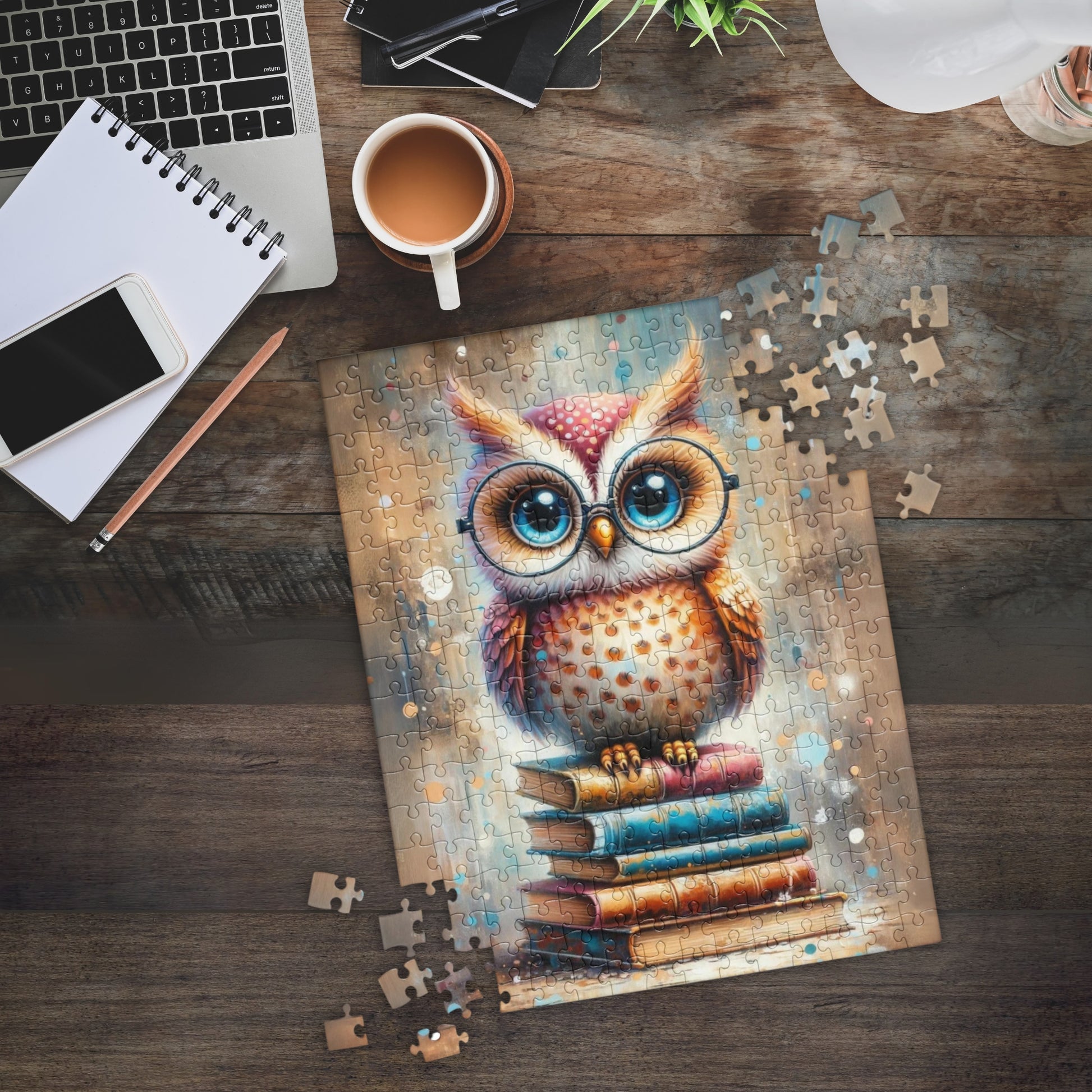 Book Owl with Glasses Jigsaw Puzzle (120, 252, 500 Pieces)