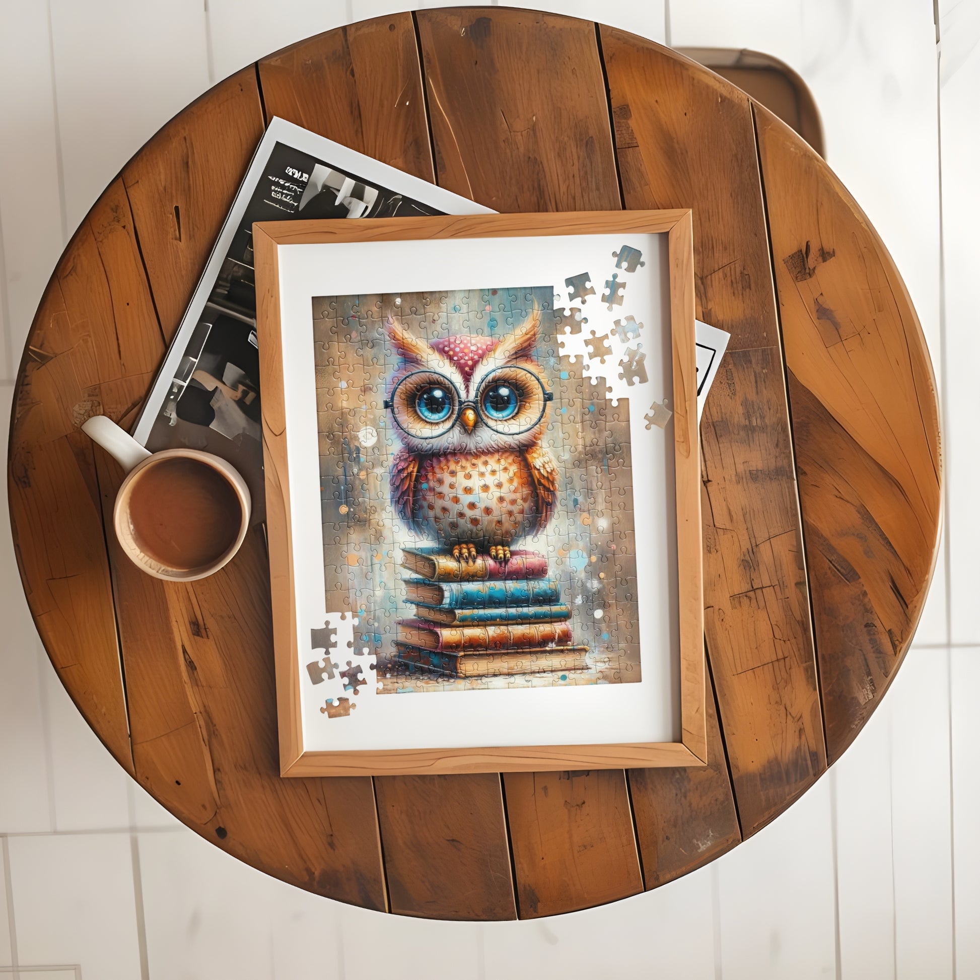 Book Owl with Glasses Jigsaw Puzzle (120, 252, 500 Pieces)
