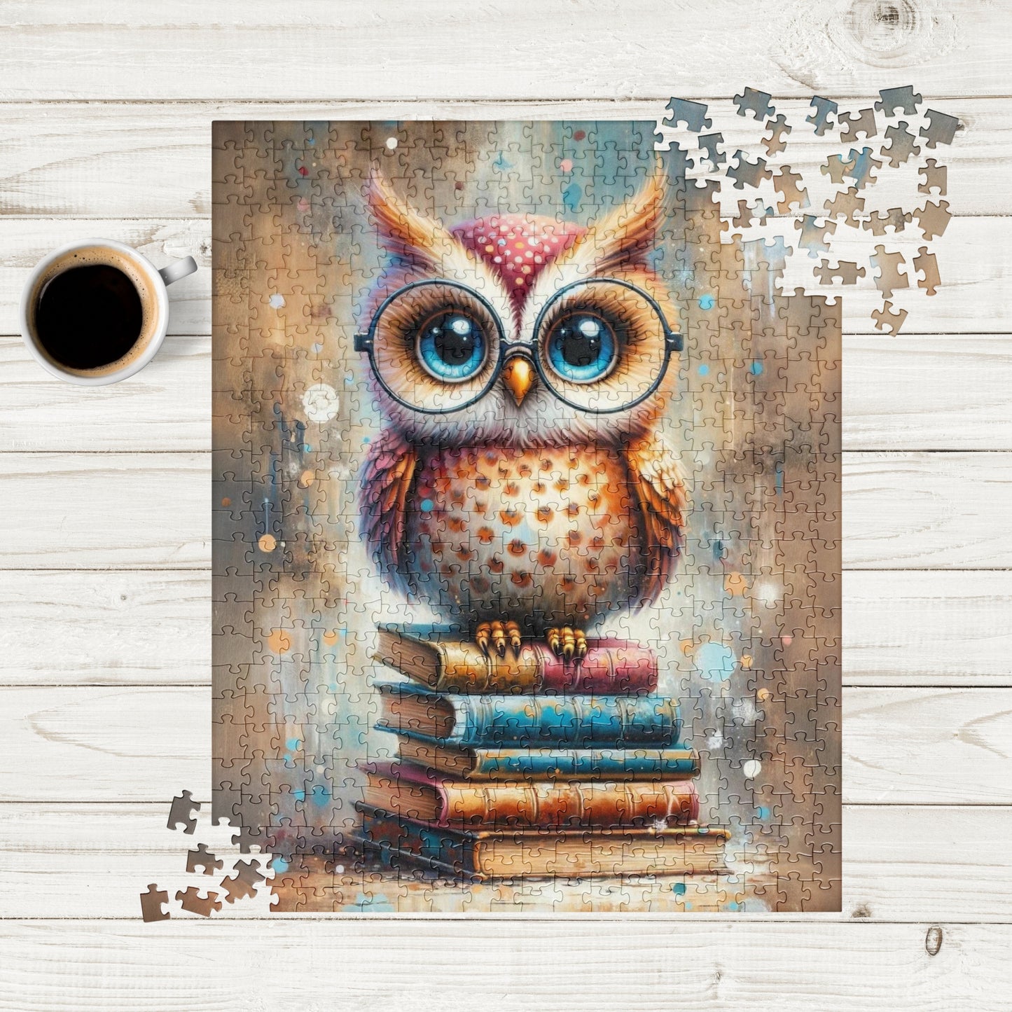 Book Owl with Glasses Jigsaw Puzzle (120, 252, 500 Pieces)