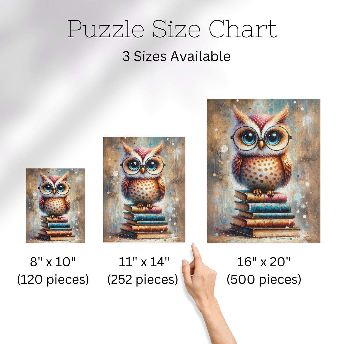 Book Owl with Glasses Jigsaw Puzzle (120, 252, 500 Pieces)