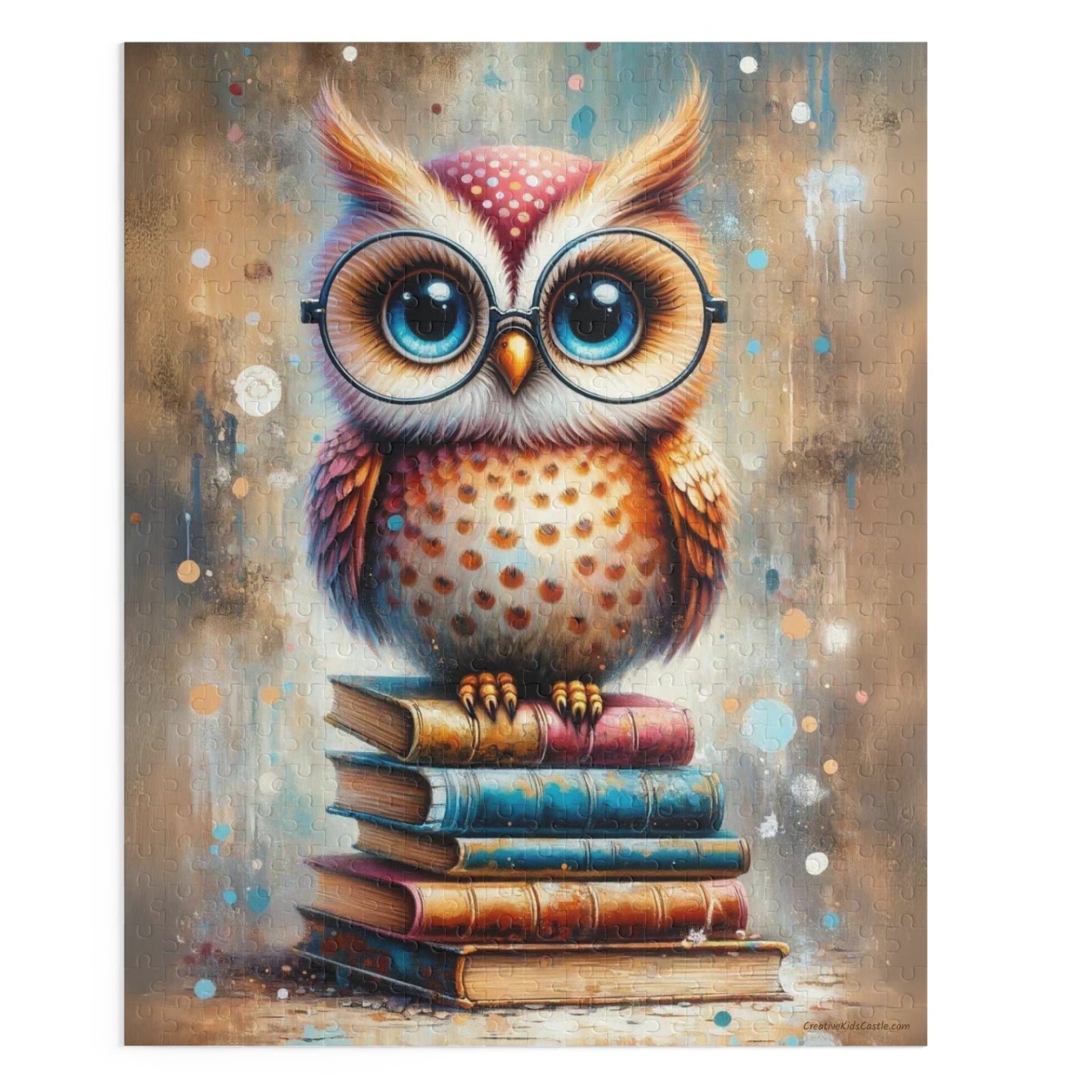 Book Owl with Glasses Jigsaw Puzzle (120, 252, 500 Pieces) 20" × 16" (500 pcs)