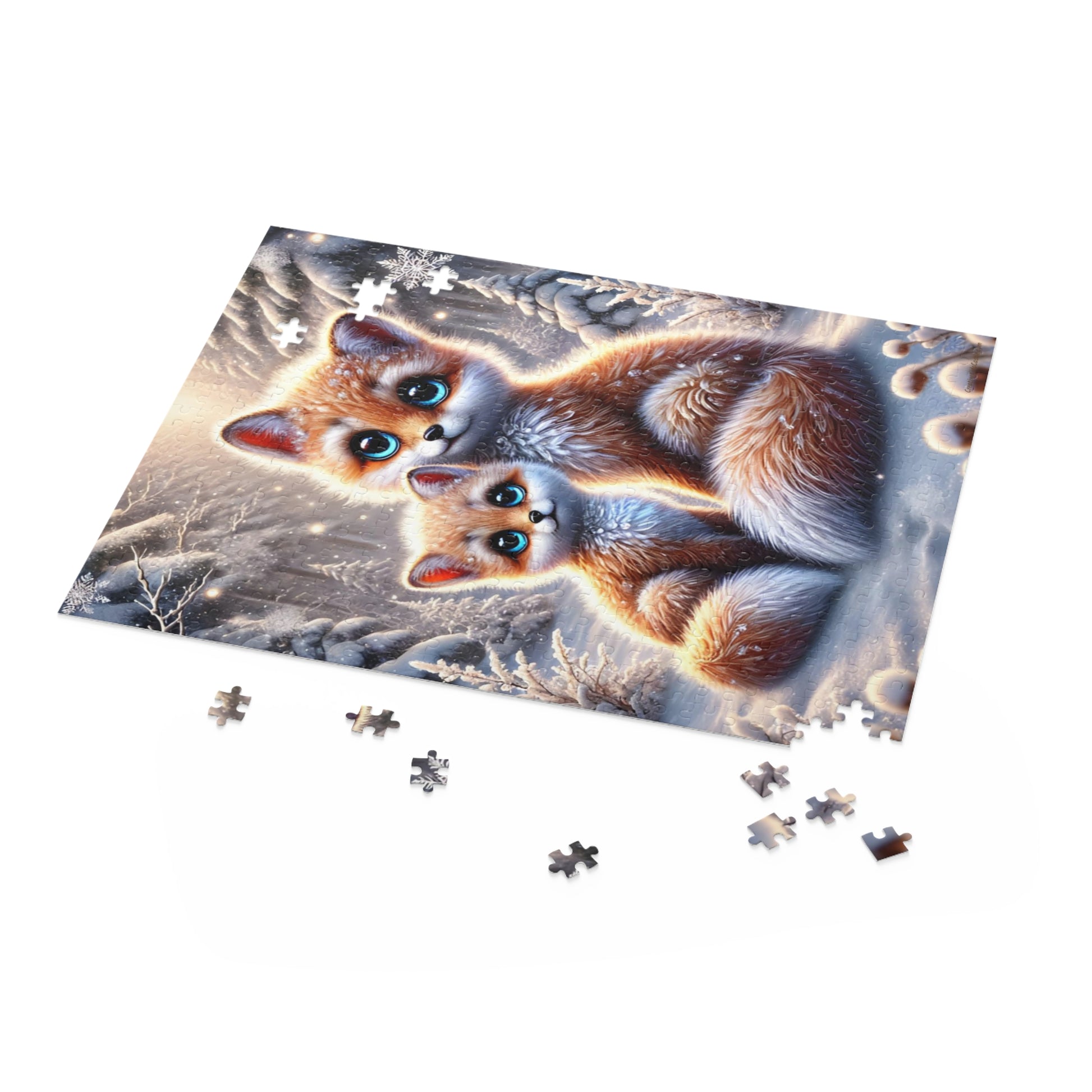 Box of Magical Foxes in Winter Landscape Jigsaw Puzzle 500 pieces