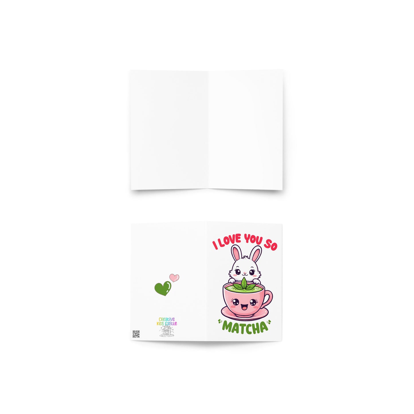 I love You so Matcha Cute Bunny Valentine's Day Card - Digital Download - Print at Home