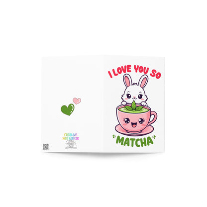 I love You so Matcha Bunny Valentine's Day Card