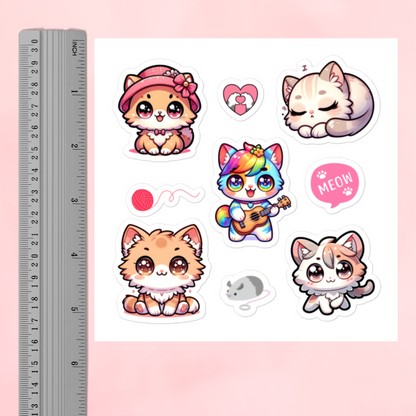 Cute Kawaii Cats & Toys Stickers