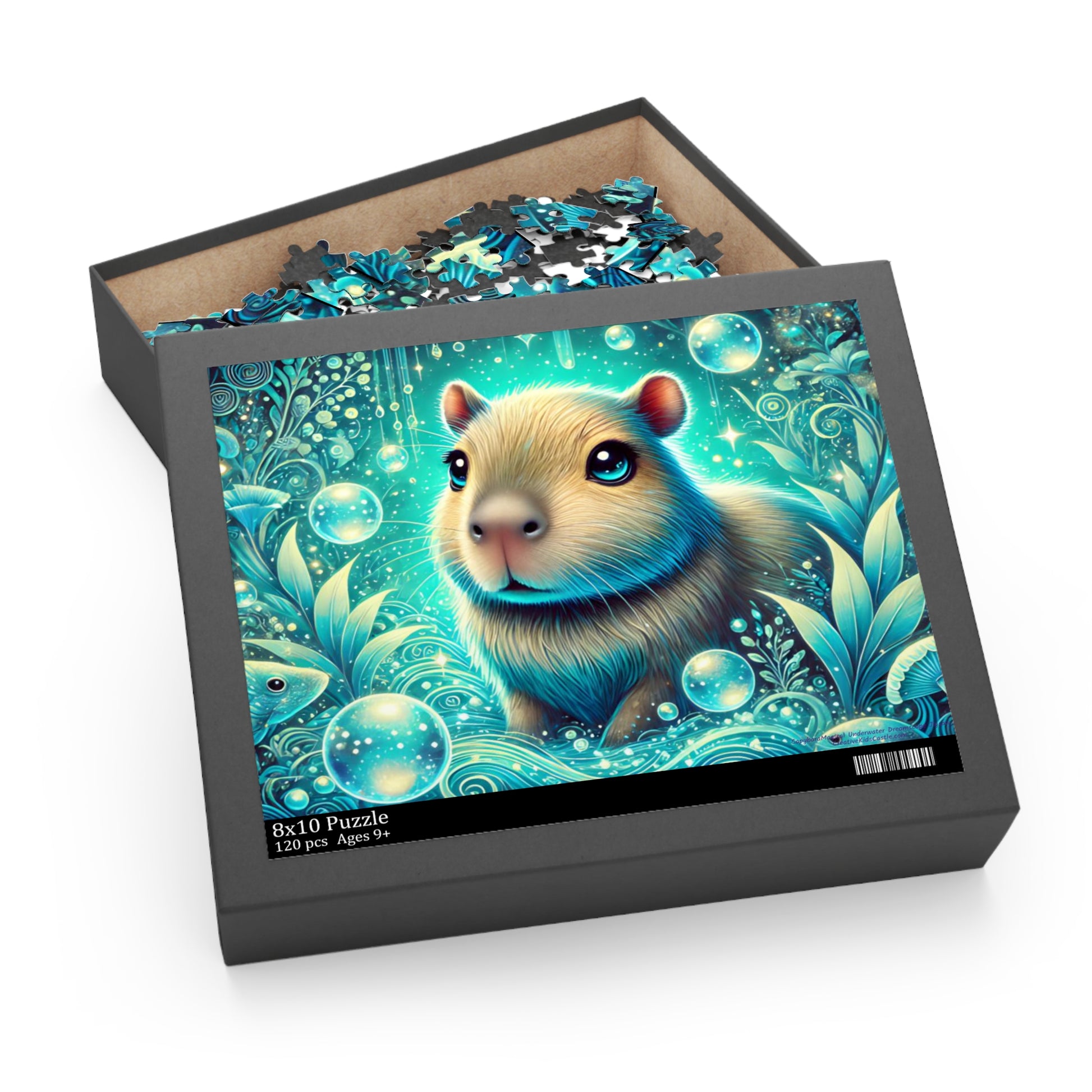Capybara Magical Underwater Dreamscape Puzzle box 120 pieces