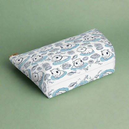 Capybaras in a Lily Pond Accessory Pouch large