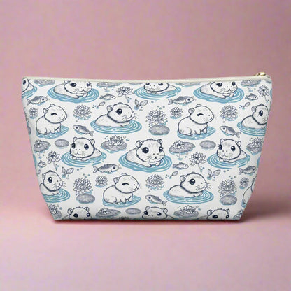 Capybaras in a Lily Pond Accessory Pouch large