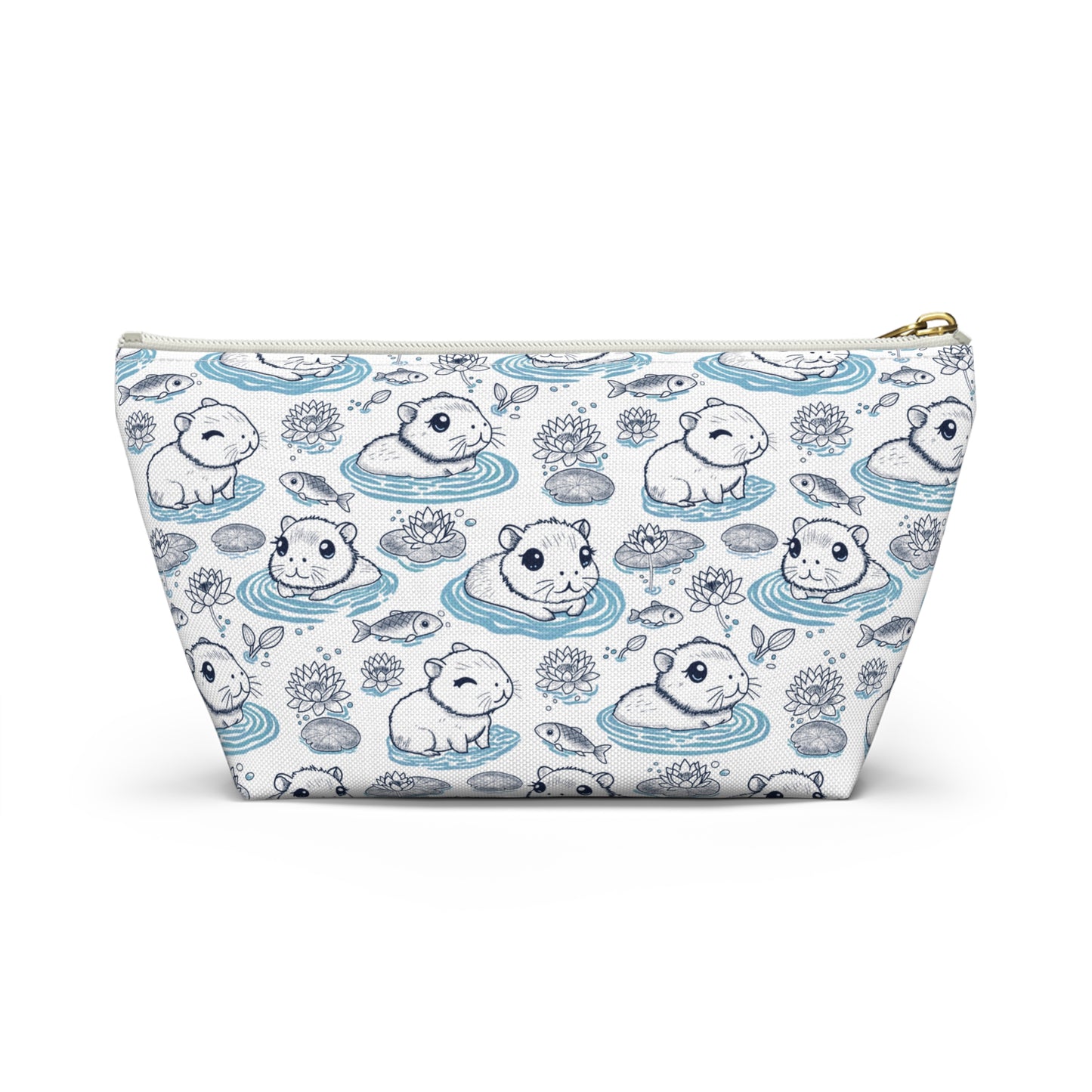 Capybaras in a Lily Pond Accessory Pouch small