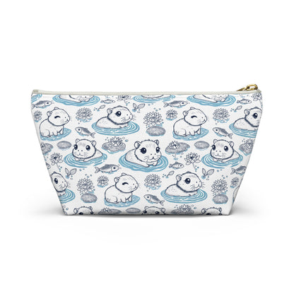 Capybaras in a Lily Pond Accessory Pouch small