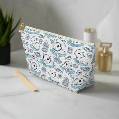 Capybaras in a Lily Pond Accessory Pouch small