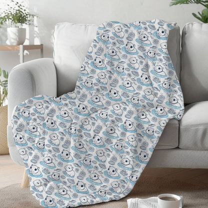 Capybaras in a Lily Pond Cozy Velveteen Plush Blanket