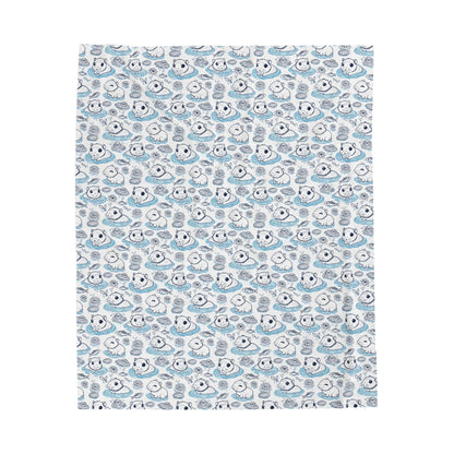 Capybaras in a Lily Pond Cozy Velveteen Plush Blanket medium size