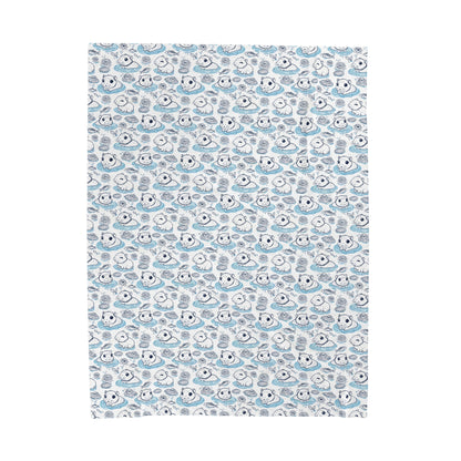 Capybaras in a Lily Pond Cozy Velveteen Plush Blanket