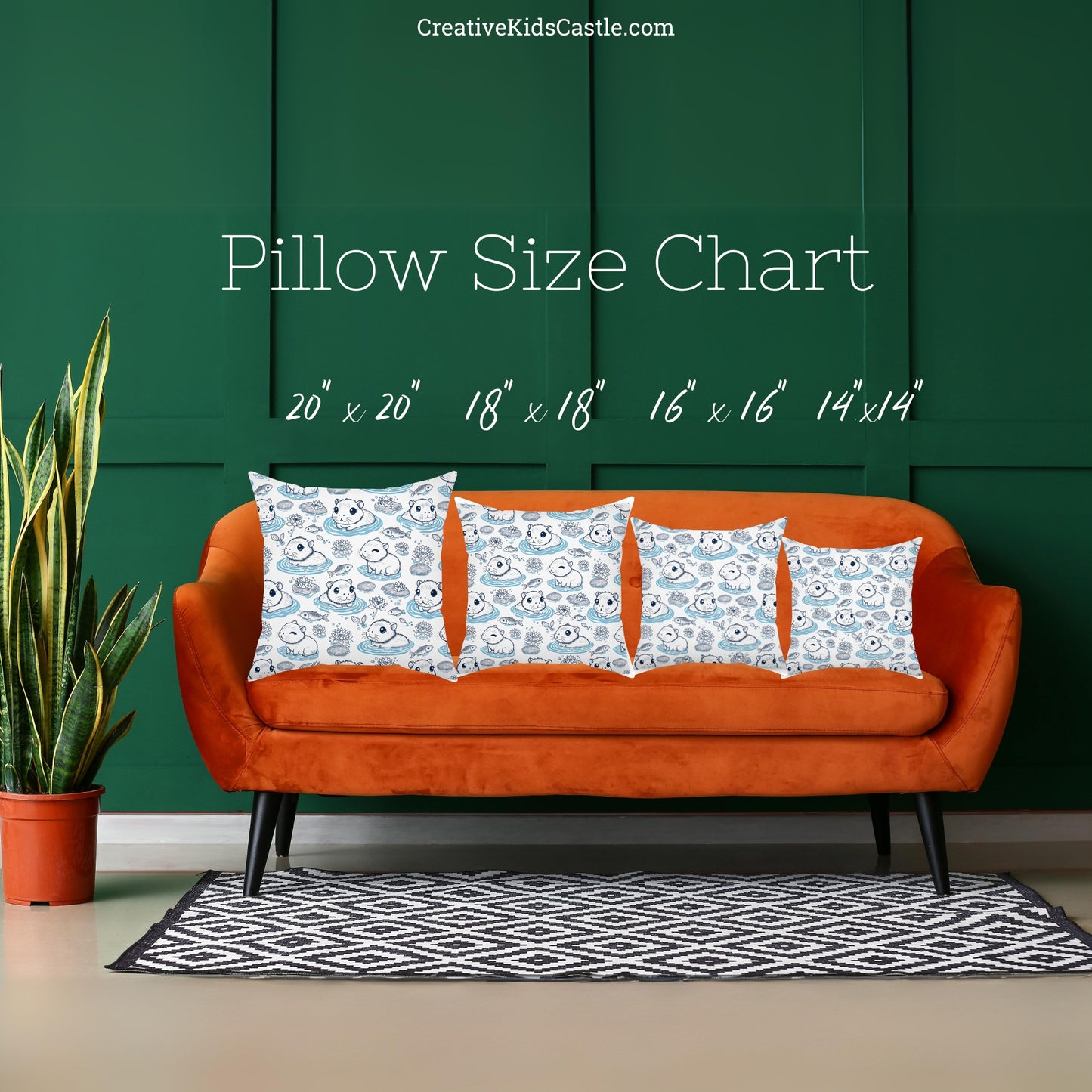 Capybaras in a Lily Pond Faux Suede Square Pillow Cover