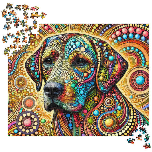 Colorful Labrador Dog Dot Art Puzzle (120, 252, 500-Piece)