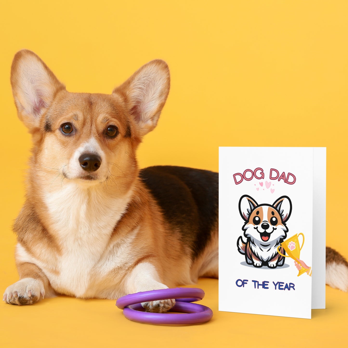 Corgi Dog Dad Of The Year Fathers Day Card