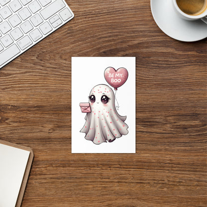 Cute "Be my Boo" Ghost Valentine's Day Greeting Card