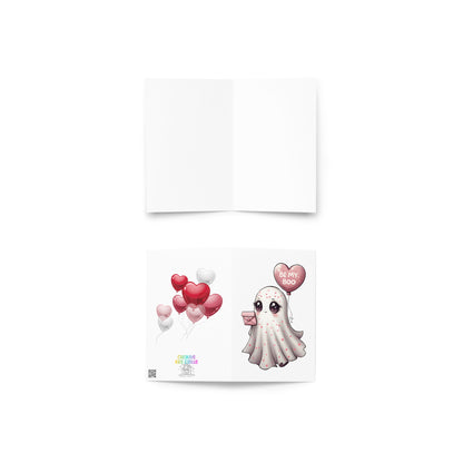 Cute "Be my Boo" Ghost Valentine's Day Greeting Card