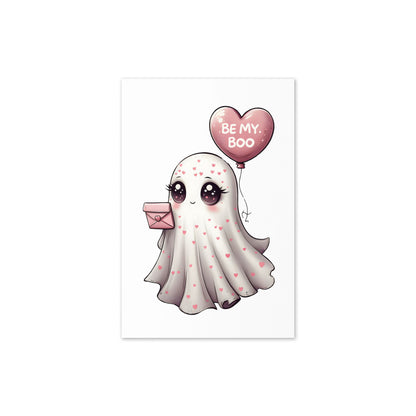 Cute "Be my Boo" Ghost Valentine's Day Greeting Card