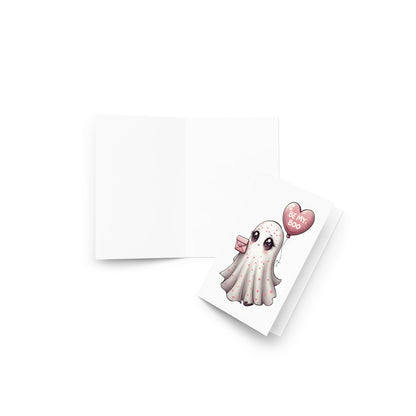Cute "Be my Boo" Ghost Valentine's Day Greeting Card