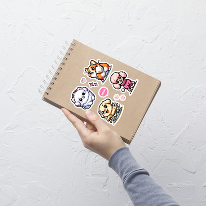 Cute Kawaii Dog Puppies Sticker Sheet