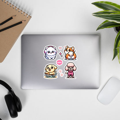 Cute Kawaii Dog Puppies Sticker Sheet