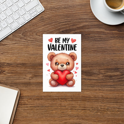Cute Teddy Bear "Be my Valentine" Card