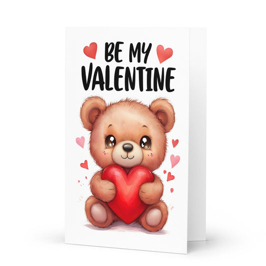 Cute Teddy Bear "Be my Valentine" Card