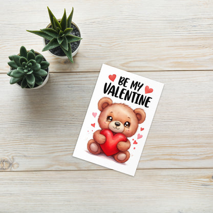Cute Teddy Bear "Be my Valentine" Card