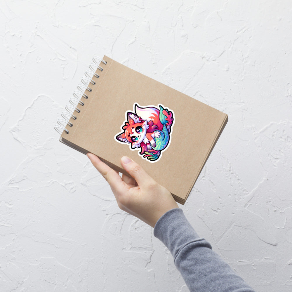 Adorable Merfox Kiss-Cut Sticker