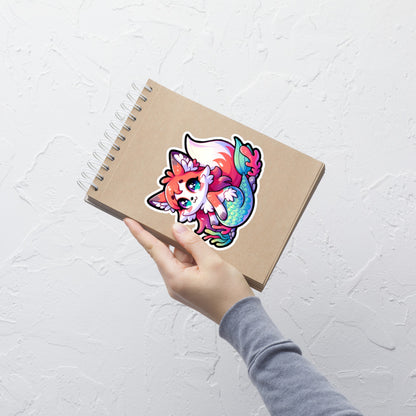 Adorable Merfox Kiss-Cut Sticker