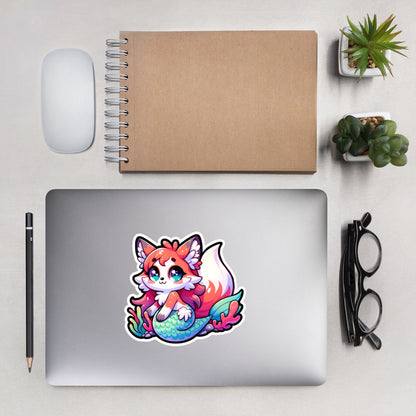 Adorable Merfox Kiss-Cut Sticker