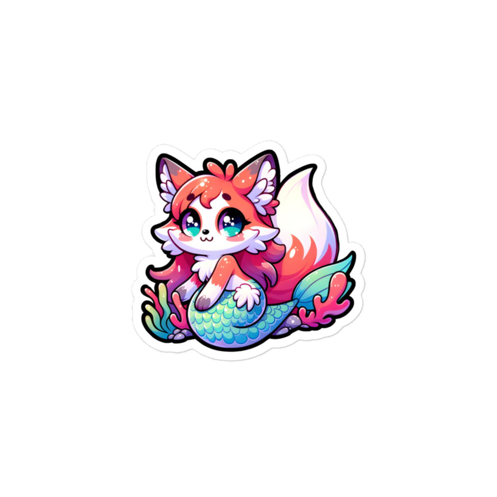 Adorable Merfox Kiss-Cut Sticker