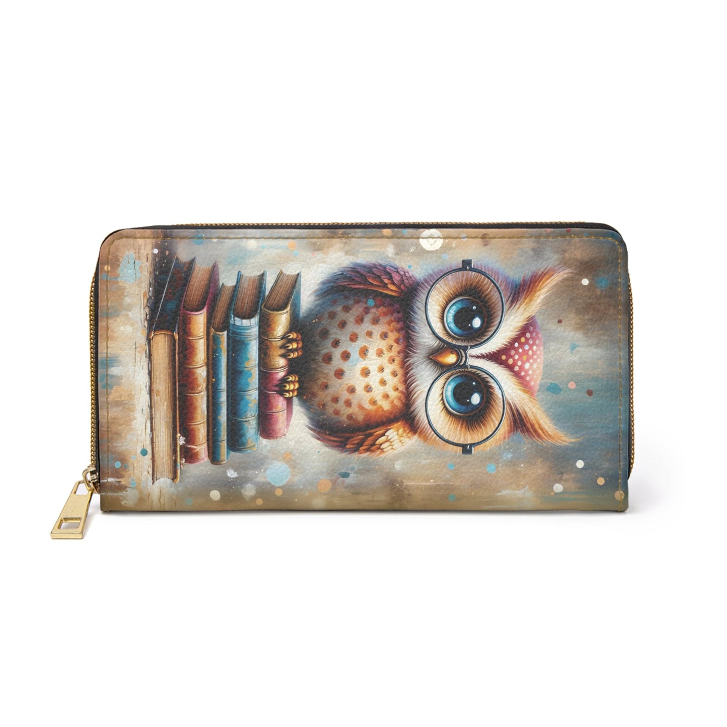 Cute Book Owl Women's Zipper Wallet