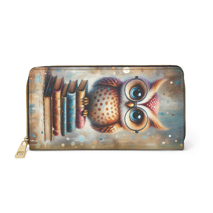 Cute Book Owl Women's Zipper Wallet