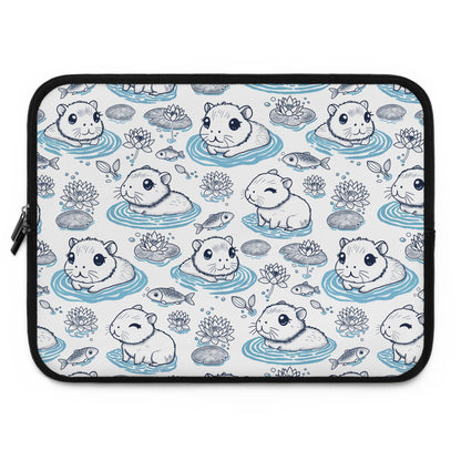 Cute Capybaras in a Lily Pond Laptop Sleeve 15"