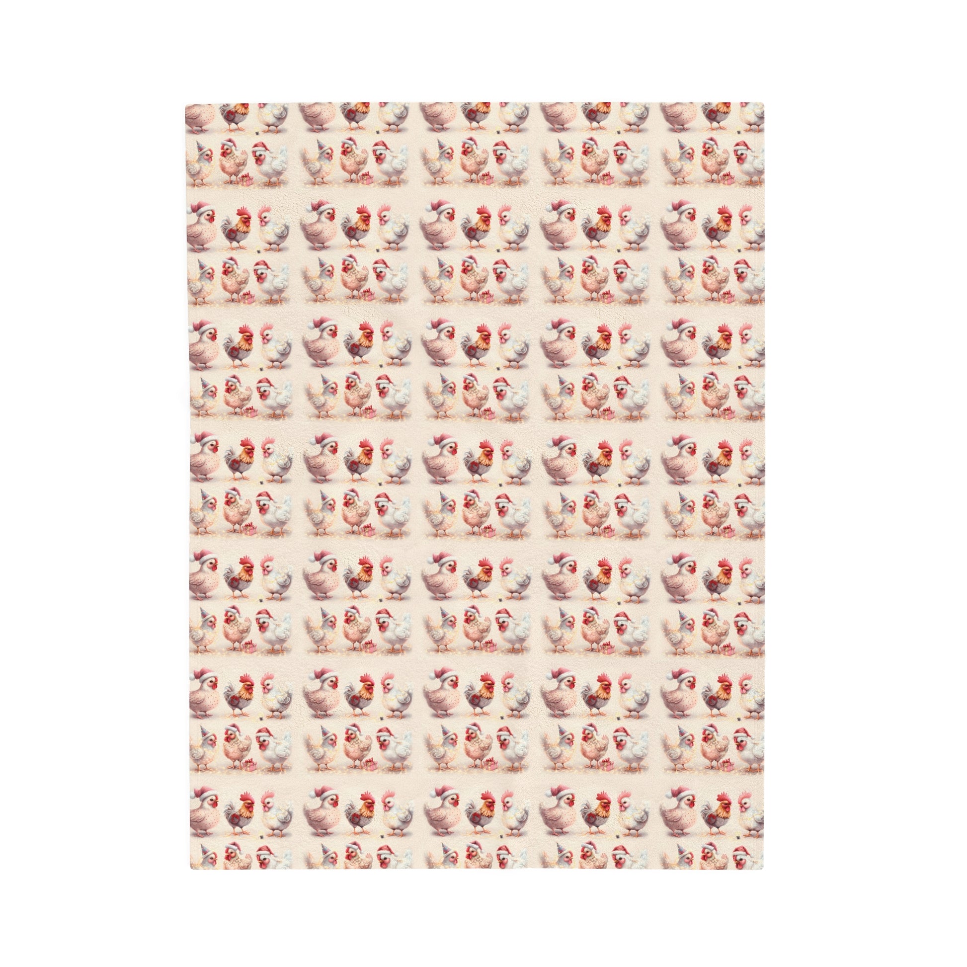 Cute Chicken Christmas Party Cozy Plush Blanket 30 x 40 inches