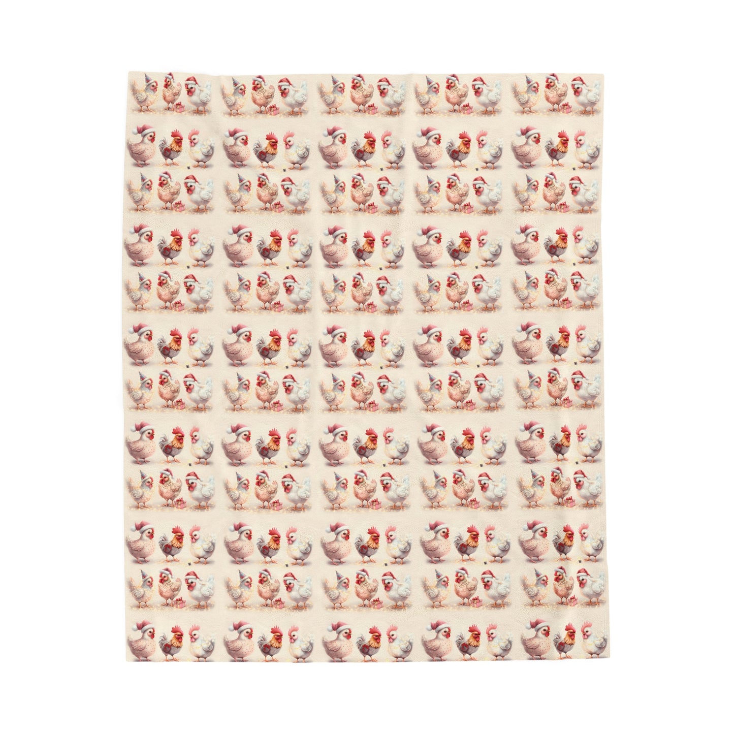 Cute Chicken Christmas Party Cozy Plush Blanket 50 x 60 inches
