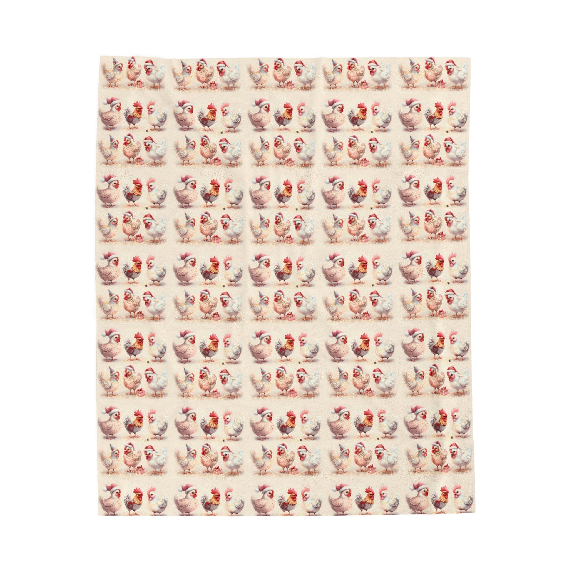 Cute Chicken Christmas Party Cozy Plush Blanket 50 x 60 inches