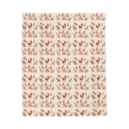 Cute Chicken Christmas Party Cozy Plush Blanket 50 x 60 inches