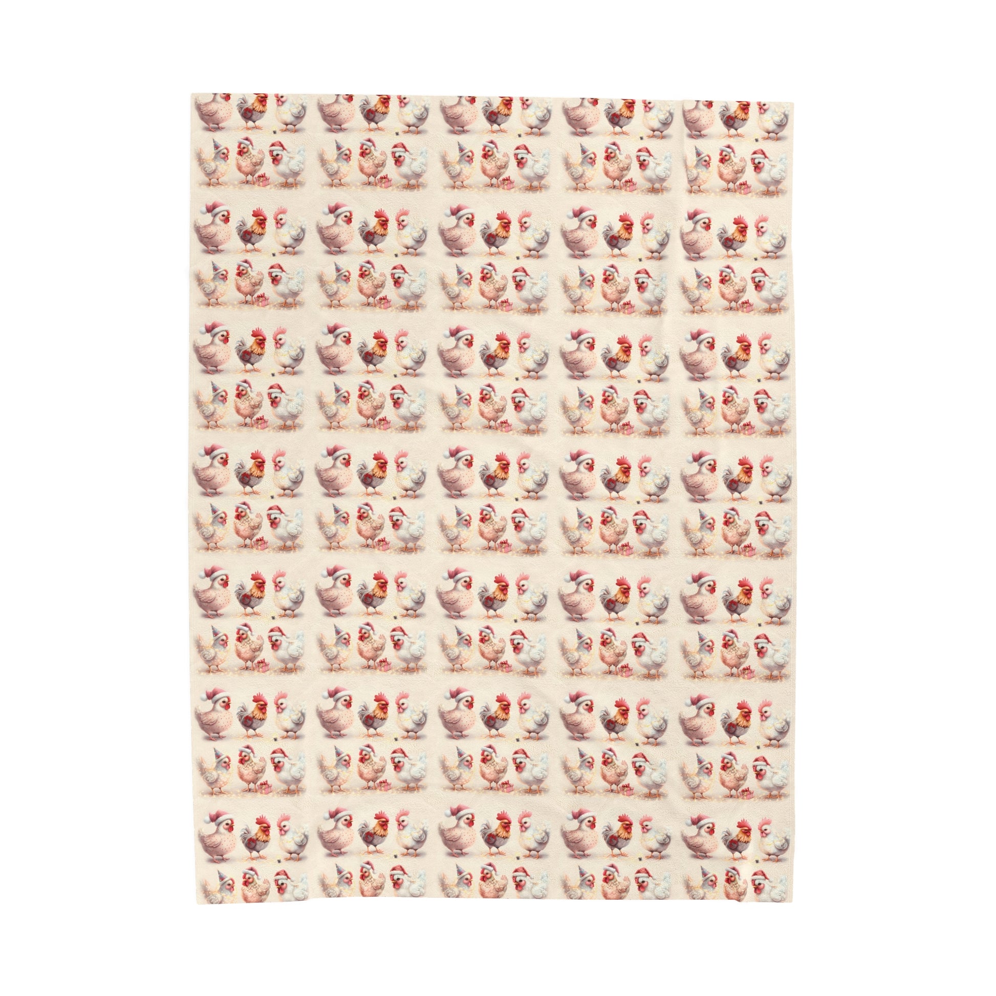 Cute Chicken Christmas Party Cozy Plush Blanket 60 x 80 inches