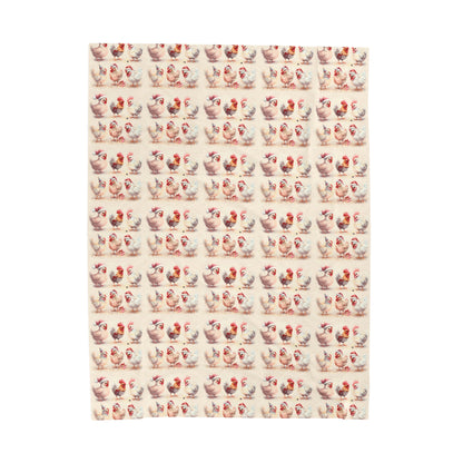 Cute Chicken Christmas Party Cozy Plush Blanket 60 x 80 inches