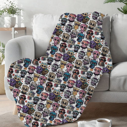 Cute Flock of Owls  Cozy Velveteen Plush Blanket