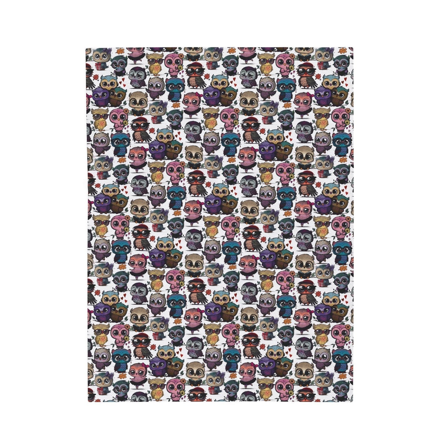 Cute Flock of Owls  Cozy Velveteen Plush baby Blanket