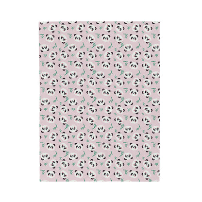 Cute Panda Faces Cozy Plush Baby Blanket 30 x 40 inches