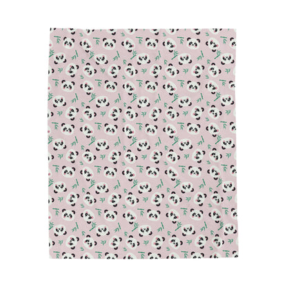 Cute Panda Faces Cozy Plush Blanket 50 x 60 inches